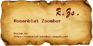 Rosenblat Zsombor névjegykártya