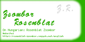 zsombor rosenblat business card